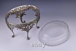 English Elkington Co Sterling Silver & Cut Glass Centerpiece 1879 55 Troy oz