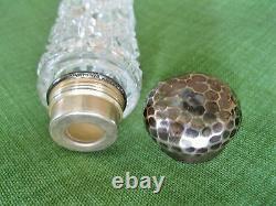 English Silver Gorham American Brilliant Cut Glass Lay Down Perfume Bottle