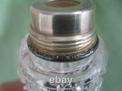 English Silver Gorham American Brilliant Cut Glass Lay Down Perfume Bottle