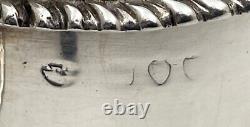 English Sterling Silver 1890 Victorian Mustard Pot with Glass Liner and Spoon