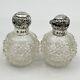 English Sterling Silver & Cut Glass Scent Bottles By Charles May Late Victorian