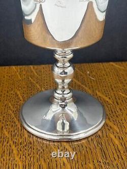 English sterling silver wine goblet glass Birmingham 1972