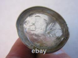 Erotic scene Roman Glass Cast into Sterling Silver mens ring