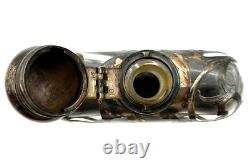 Estate Antique Sterling Silver Ornate Filigree Overlay On Glass Gentlemans Flask