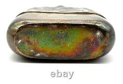 Estate Antique Sterling Silver Ornate Filigree Overlay On Glass Gentlemans Flask