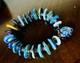 Estate Sterling Silver Multi Color Murano Glass Disc Bracelet Artisan 87gr