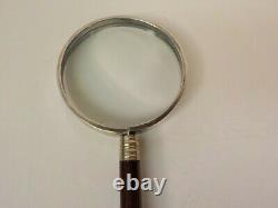 European 12 Magnifying Glass, Sterling Silver & Enamel Handle