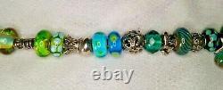 Excellent condition! TROLLBEADS Under the Sea Charm Bracelet-Blue & Green