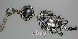 Exquisite Antique Georgian Foiled Glass Paste Silver Necklace Brooch Pin Parure