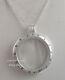 Floating Locket Authentic Pandora Silver Sapphire Crystal Large Necklace 590530