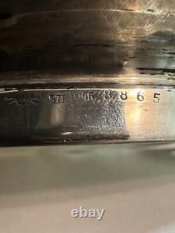 F. M. Whiting Co. Sterling Silver Dish Basket with Pressed Butterflies in Glass