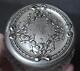 Fab Abp Cut Glass Vanity Jar Three Dimensional Sterling Silver Floral Ribbon Lid