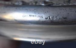 Fab Abp Cut Glass Vanity Jar Three Dimensional Sterling Silver Floral Ribbon LID