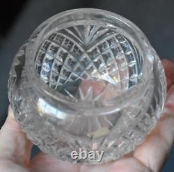 Fab Abp Cut Glass Vanity Jar Three Dimensional Sterling Silver Floral Ribbon LID
