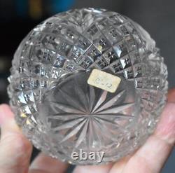 Fab Abp Cut Glass Vanity Jar Three Dimensional Sterling Silver Floral Ribbon LID