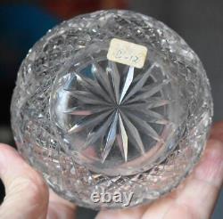 Fab Abp Cut Glass Vanity Jar Three Dimensional Sterling Silver Floral Ribbon LID