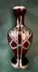 Fabulous Miniature 4 Ruby Red Glass Sterling Silver Overlay Vtg Nouveau Vase