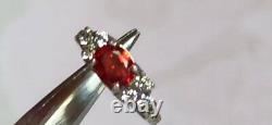 Fine Antique Soviet Ring Sterling Silver 925 Red Glass Women's Jewelry Size 8