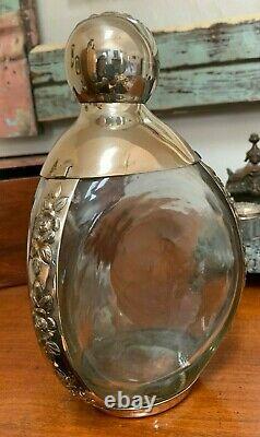 Fine vintage Maciel sterling silver and glass decanter