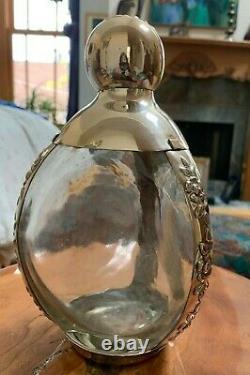 Fine vintage Maciel sterling silver and glass decanter