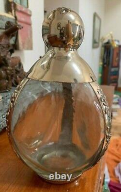 Fine vintage Maciel sterling silver and glass decanter