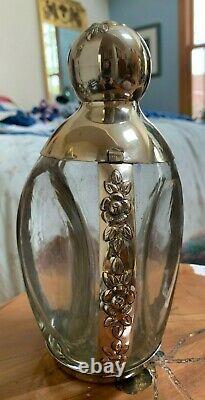 Fine vintage Maciel sterling silver and glass decanter