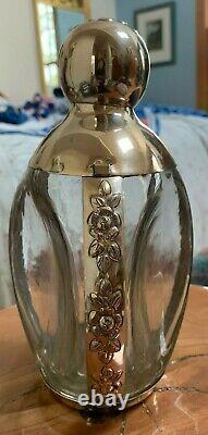 Fine vintage Maciel sterling silver and glass decanter