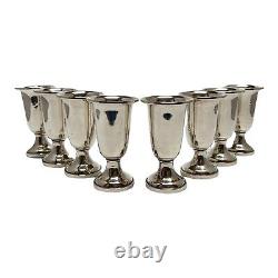 Fisher Cordial Shot Glass Sterling Silver Weighted 254g Total 8Pc