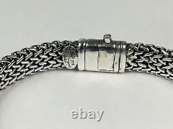 Flli Menegatti Sterling Silver 18k Angel & Dog Intaglio Glass Woven Bracelet
