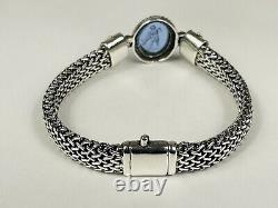 Flli Menegatti Sterling Silver 18k Angel & Dog Intaglio Glass Woven Bracelet