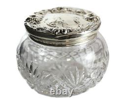 Foster and Bailey Sterling SIlver & Cut Glass Vanity Jar, circa 1900