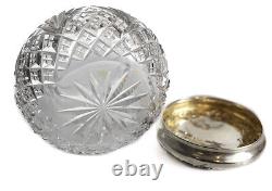 Foster and Bailey Sterling SIlver & Cut Glass Vanity Jar, circa 1900