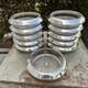 Frank Whiting Sterling Silver Glass Coasters Set Of 11 #4 Beaded Rim Starburst