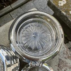 Frank Whiting Sterling Silver Glass Coasters Set of 11 #4 Beaded Rim Starburst