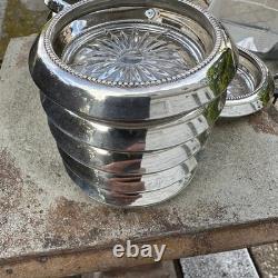 Frank Whiting Sterling Silver Glass Coasters Set of 11 #4 Beaded Rim Starburst