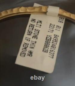 Freida Rothman 925 SS 14K YG Plated CZ Triple Pavé Station Bangle, Rare