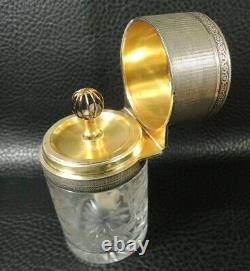French Royal palace Sterling Silver and vermeil Baccarat Glass Perfume lamp
