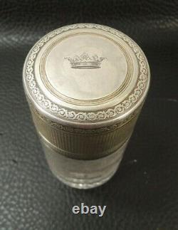 French Royal palace Sterling Silver and vermeil Baccarat Glass Perfume lamp