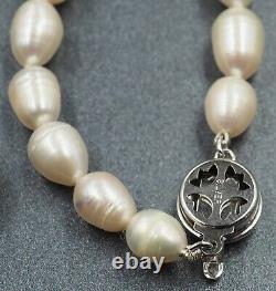 Freshwater Pearl Strand Necklace Sterling Silver & Glass Pendant Fine Jewellery