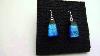 Fused Glass Earrings 2 3rds Blue With Sterling Silver