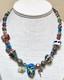 Gorgeous Sterling Silver Ornate Lamp Work Sea Creature Art Glass Beaded Necklace