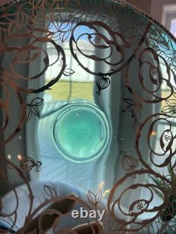 Gali Art Glass Centerpiece Bowl, Sterling Silver Overlay 11.5 Blue/green Italy