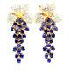 Gemstone Heated Blue Sapphire & White Zircon Earrings 925 Sterling Silver