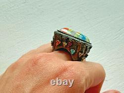 Genuine Murano Millefiori Glass Multicolor Ring By Alan K Size 8