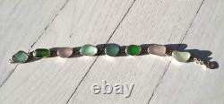 Genuine Sea Beach Glass Sterling Silver Bracelet JILLIAN VO USA