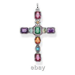 Genuine THOMAS SABO Sterling Silver Colourful Stones Large Cross Pendant TPE859