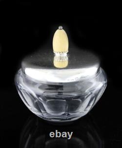 Georg Jensen # 80 Sterling Silver Glass Condiment Confiture Jam Preserve Jar