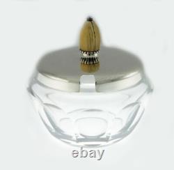 Georg Jensen # 80 Sterling Silver Glass Condiment Confiture Jam Preserve Jar