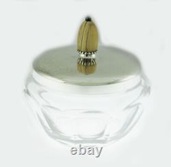 Georg Jensen # 80 Sterling Silver Glass Condiment Confiture Jam Preserve Jar