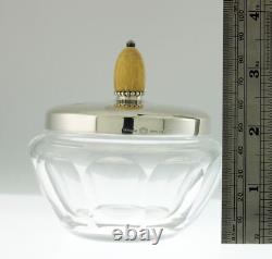 Georg Jensen # 80 Sterling Silver Glass Condiment Confiture Jam Preserve Jar